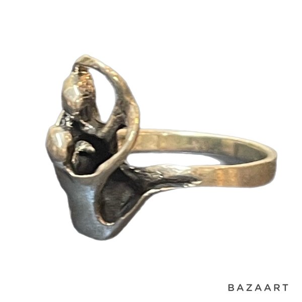 画像2: 60's- DEAD STOCK　"SEX"　MOTIF　SILVER RING　座位　18号 (2)
