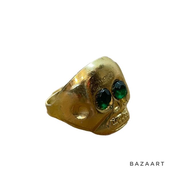 画像1: 50's DEAD STOCK  "SKULL"　BRASS TOY RING (1)