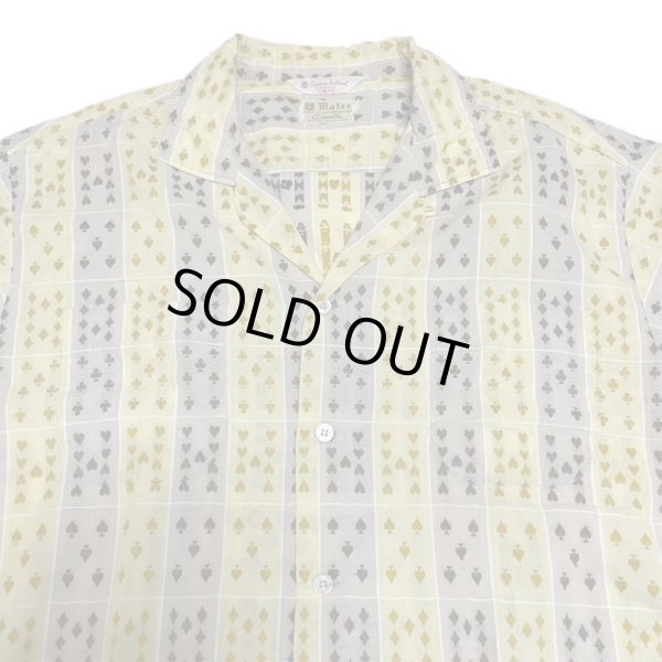 画像3: 50's "MALER"　「TRUMP CARDS」　♤♢♧♡  PATTERN　COTTON　ROCKABILLY　SHORT SLEEVE SHIRTS (3)