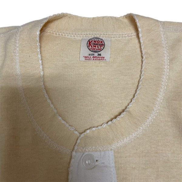 画像4: 30's〜 DEAD STOCK　“Knoks Knit”　HENRY NECK　LONG SLEEVE Tee SHIRTS (4)