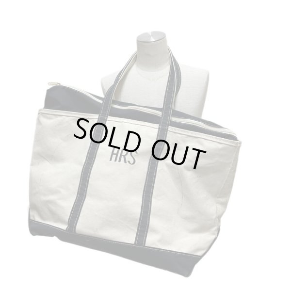 画像1: around 90's　”L.L. BEAN”　COTTON　CANVAS　TOTE BAG　WITH　ZIPPER　BLACK × WHITE (1)
