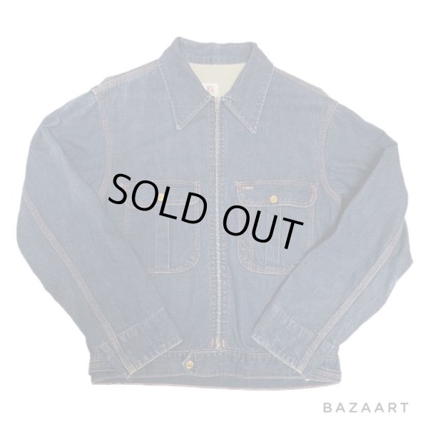 画像1: 50's "Strong Reliable"　FULL ZIP. 　DENIM WORK JACKET　WITH COTTON FRANNEL LINER (1)