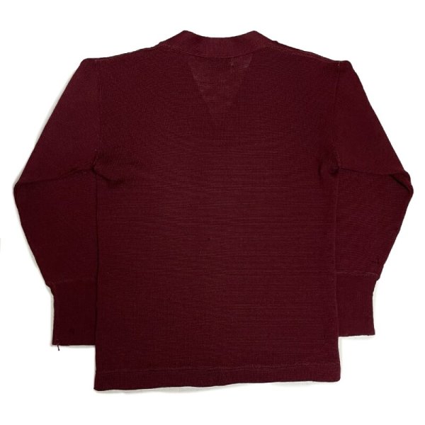 画像3: 40's SOLID  WOOL KNIT CARDIGN   BURGUNDY (3)