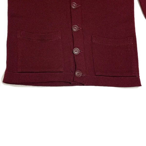 画像7: 40's SOLID  WOOL KNIT CARDIGN   BURGUNDY (7)