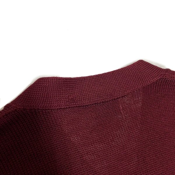 画像11: 40's SOLID  WOOL KNIT CARDIGN   BURGUNDY (11)