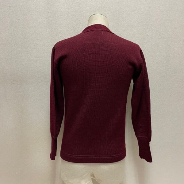 画像16: 40's SOLID  WOOL KNIT CARDIGN   BURGUNDY (16)
