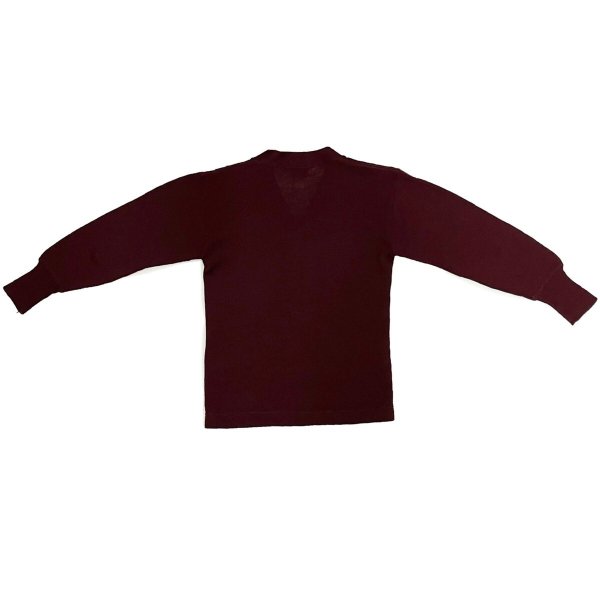 画像13: 40's SOLID  WOOL KNIT CARDIGN   BURGUNDY (13)