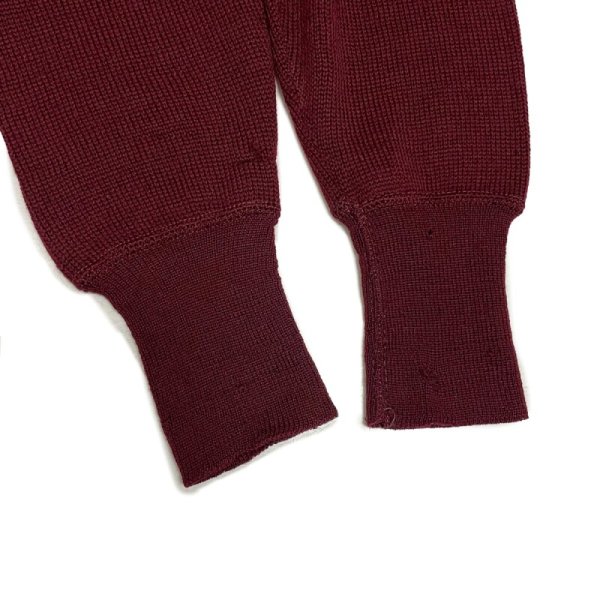 画像10: 40's SOLID  WOOL KNIT CARDIGN   BURGUNDY (10)