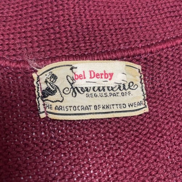 画像5: 40's SOLID  WOOL KNIT CARDIGN   BURGUNDY (5)
