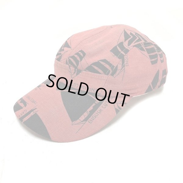 画像1: 50's　RED（PINK） CHAMBRAY　PRINTED　OUTDOOR CAP　very difficult to find (1)