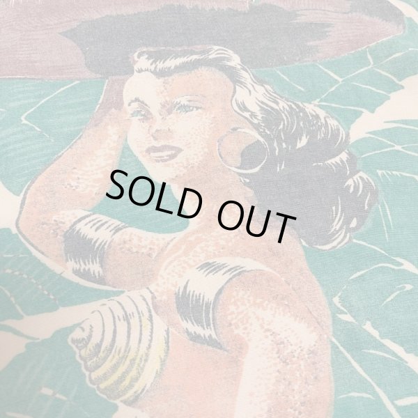 画像7: 40's "Cavedon"　HAND PRINTED PANNEL　（PINUP GIRL）　HAWAIIAN SHIRTS (7)