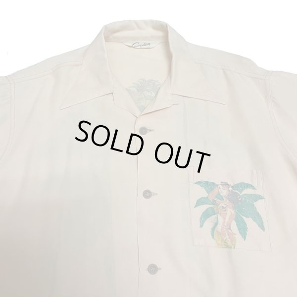 画像11: 40's "Cavedon"　HAND PRINTED PANNEL　（PINUP GIRL）　HAWAIIAN SHIRTS (11)