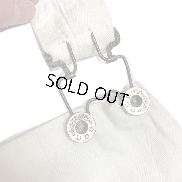 画像11: 30's DOUBLE PINS HOOK　WHITE H.B.T.　BIB OVERALL　WITH EMBROIDERY (11)