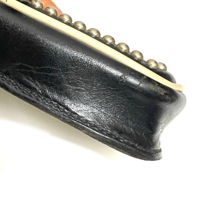 画像1: 50's DEAD STOCK　LEATHER CLUTCH BAG  with STUDS 