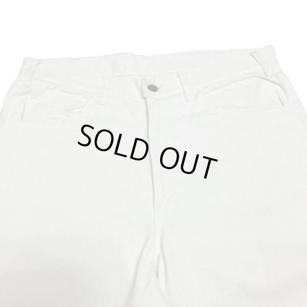 画像6: 60's "LEVI'S 518"　SLIM FIT　COTTON TWILL（かつらぎ）　PANTS　"big E"　WHITE（純白）size:W34 × L29 (6)