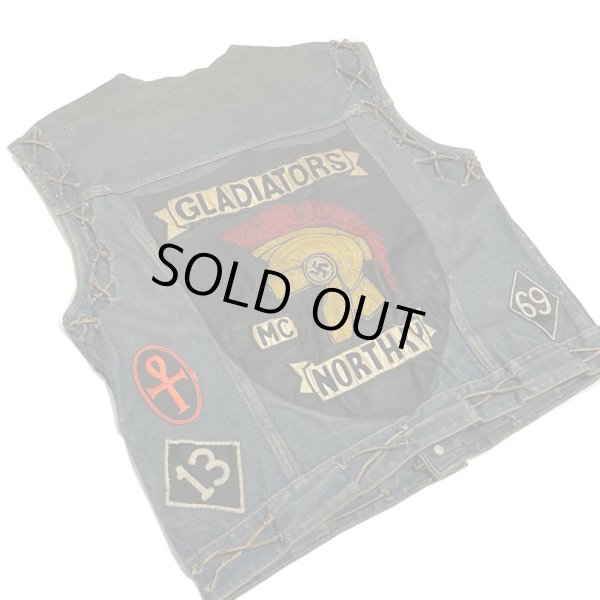 画像1: 60's "GLADIATORS"　1%er　OUTLAW 　Motorcycle Club　DENIM VEST (1)