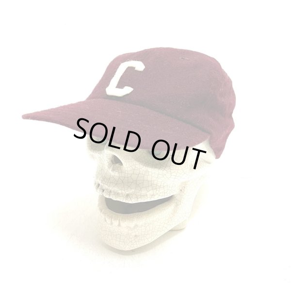 画像1: 60's DEAD STOCK BASEBALL CAP　with PATCH BURGUNDY (1)