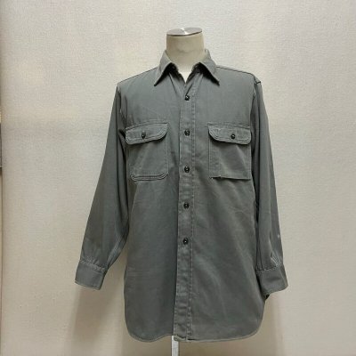 画像1: 40's ”BIG YANK”　COTTON TWILL　WORK SHIRTS　with ASYMMETRIC CIGARETTE POCKET