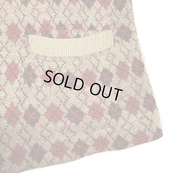 画像8: 30's "Lanb Knit"　Argyle PATTERN PANNEL　WOOL KNIT CARDIGAN (8)