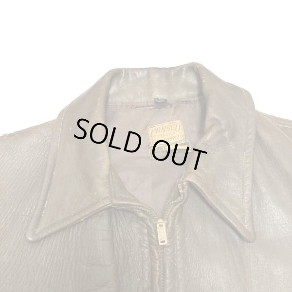 画像4: 1939's "CRESCO"　HORSE HIDE LEATHER JACKET　with BALLCHAIN ZIPPER (4)