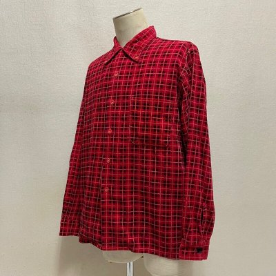 画像2: 50's PRINTED　CORDUROY SHIRTS　WITH　BUTTON DOWN COLLAR　台襟なし