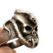 画像6: 50's〜 "SKULL&SNAKE"　SILVER RING (6)