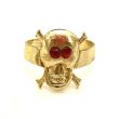 画像1: 50's DEAD STOCK　SKULL ＆ CROSSBONES　TOY RING 　（RED EYES） (1)