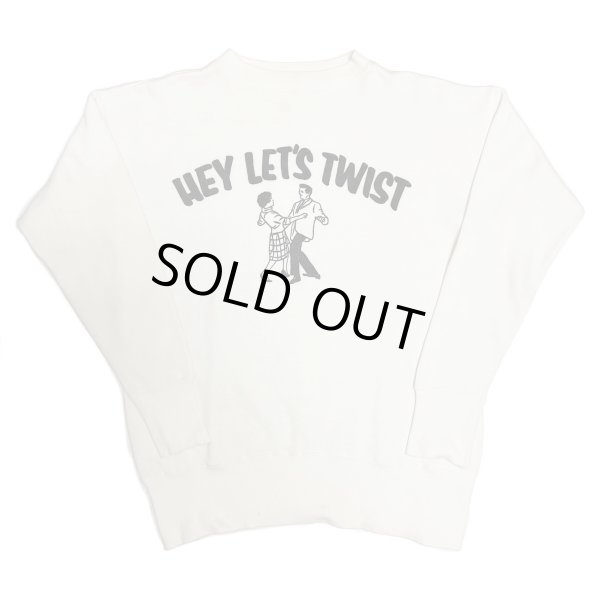 画像1: 50's VINTAGE　SWEAT SHIRTS　with GOOD しみ込み PRINTED　"HEY LET'S TWIST"　 (1)