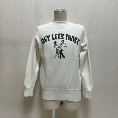 画像1: 50's VINTAGE　SWEAT SHIRTS　with GOOD しみ込み PRINTED　"HEY LET'S TWIST"　