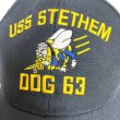 画像5: around 90's DEAD STOCK　”USS STETHEM　DOG 63”　「U.S.NAVY　SEABEES」　MILITARY CAP (5)