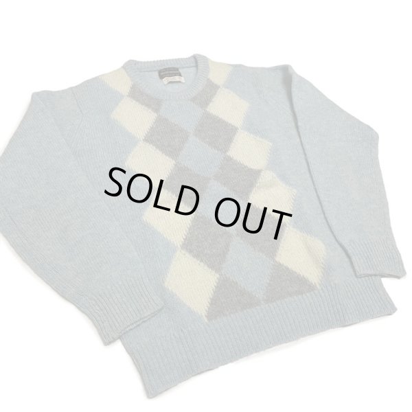 画像2: around 70's  DEAD STOCK 　"BROOKS BROTHERS" DIAMOND PATTERN WOOL KNIT (2)