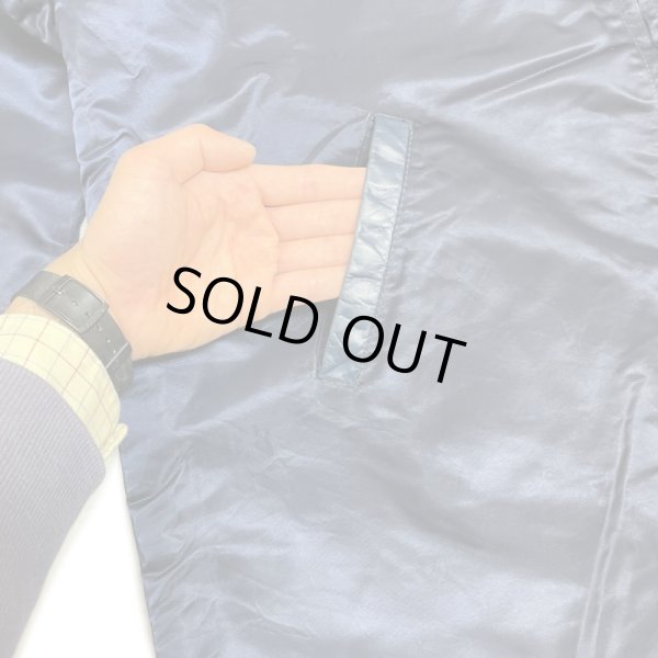 画像12: 50's "CAMPUS"       SATIN CLOTH  FULL ZIP.  COACH TYPE  SPORTS JACKET       DARK NAVY (12)