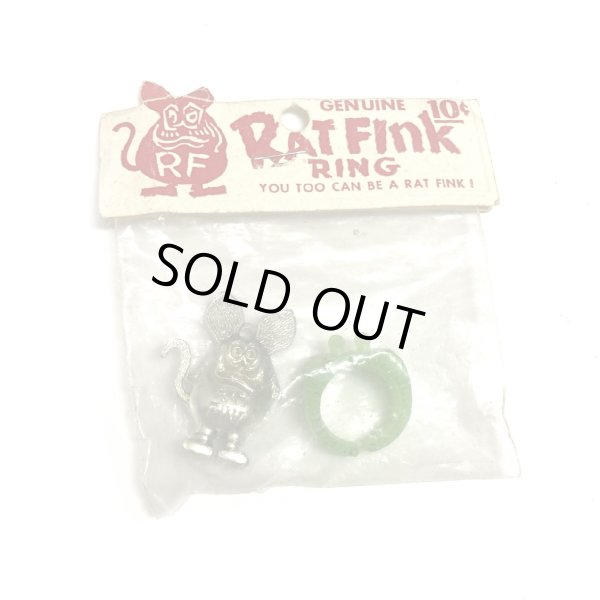 画像1: 60's DEAD STOCK　with PACKAGE　RAT FINK　TOY RING (1)