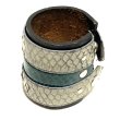 画像4: 70's LEATHER BANGLE　with SNAKE LEATHER (4)