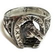 画像2: 50's "HORSE SHOE and HORSE"　motif　SILVER RING (2)