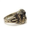 画像6: ”BULLDOG” MOTIF BRASS RING WITH GREEN EYES　11号　(6) (6)