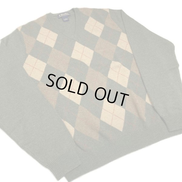 画像2: 90's〜   DEAD STOCK   ”BROOKS BROTHERS”　LAMBSWOOL ARGYLE PATTERN KNIT (2)