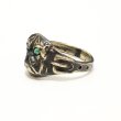 画像3: ”BULLDOG” MOTIF BRASS RING WITH GREEN EYES　13号　(5) (3)