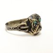 画像4: ”BULLDOG” MOTIF BRASS RING WITH GREEN EYES　17号　(2) (4)