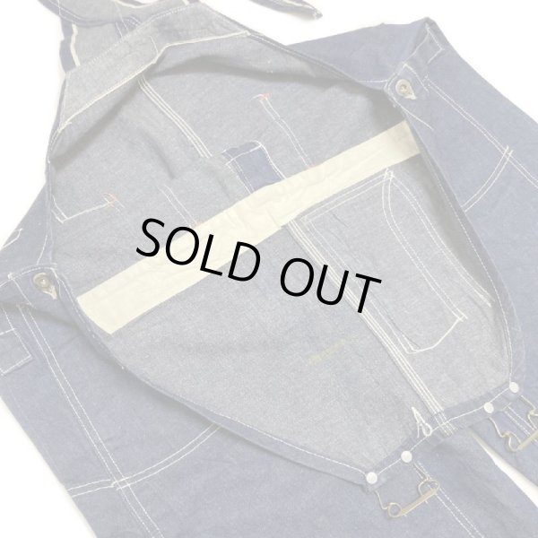 画像20: ~20's MINT CONDITION DOUBLE KNEE 巻きSTYLE DOUBLE HOOK PINS BUCKLE DENIM BIB OVERALL (20)