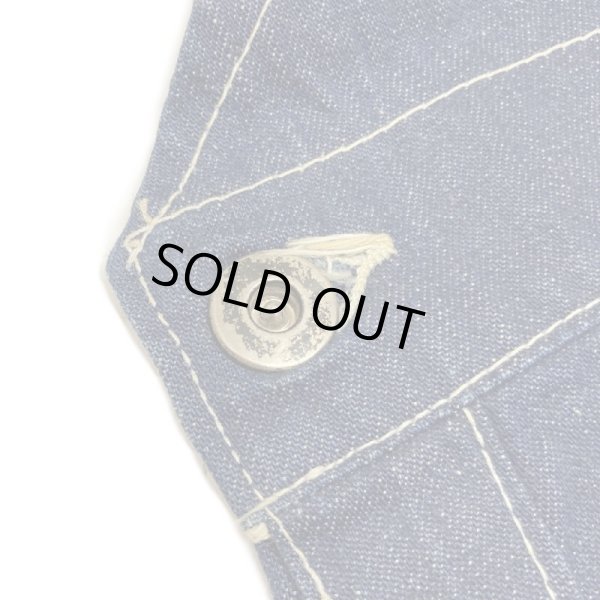 画像16: ~20's MINT CONDITION DOUBLE KNEE 巻きSTYLE DOUBLE HOOK PINS BUCKLE DENIM BIB OVERALL (16)