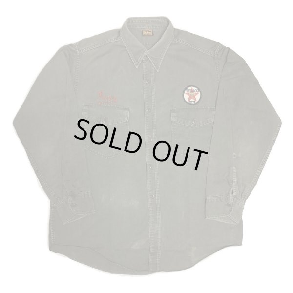 画像3: 50's "DICKIES"　「TEXACO」COTTON TWILL WORK SHIRTS　WITH EMBROIDERY　BLACK (3)