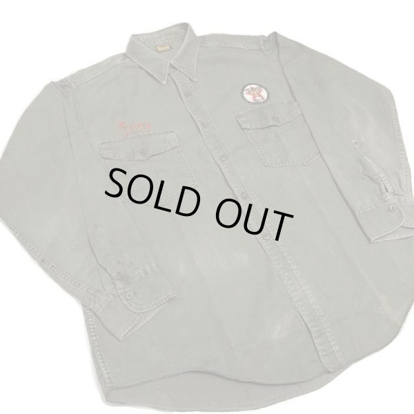 画像4: 50's "DICKIES"　「TEXACO」COTTON TWILL WORK SHIRTS　WITH EMBROIDERY　BLACK (4)
