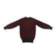 画像4: 〜30’s CREW NECK HEAVY KNIT WITH FELT PATCH　BURGUNDY×BLACK (4)