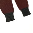 画像9: 〜30’s CREW NECK HEAVY KNIT WITH FELT PATCH　BURGUNDY×BLACK (9)