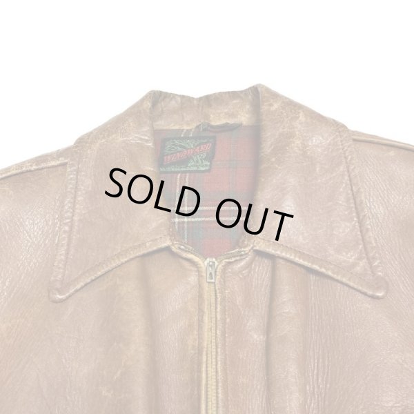 画像4: 40's MONTGOMERY WARD　"WINDWARD"　HORSE HIDE　FULL ZIP. LEATHER JACKET　（WALDES KOVER ZIPPER） (4)