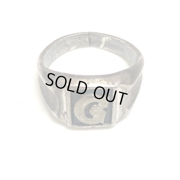 画像9: ~50's MASONIC SILVER INITIAL RING　G (9)