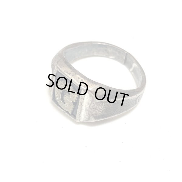 画像2: ~50's MASONIC SILVER INITIAL RING　G (2)