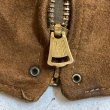 画像2: 1935's　”MA-１”　STYLE　FULL ZIP.　ALL RIB　STYLE　and CHINSTRAP　NUBBUCK SUEDE　LEATHER JACKET　WITH　TALON 扇形 RIVET ZIPPER　good style !! (2)