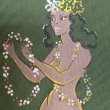 画像5: 50's PINUP GIRL HAND　PAINTED TIE　DARK GREEN (5)